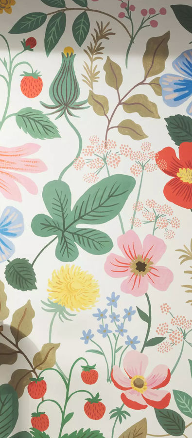 Rifle Paper Co. Strawberry Fields Peel-and-Stick Wallpaper Mural added by Haus of Indigo