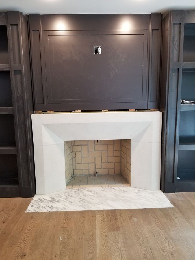 Modern Stone Fireplace Surround | Etsy added by Spoak Member