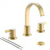 8 in. 2 Handle Waterfall Widespread Brushed Gold Bathroom Sink Faucet with Metal Pop-Up Drain added by Erin Herston