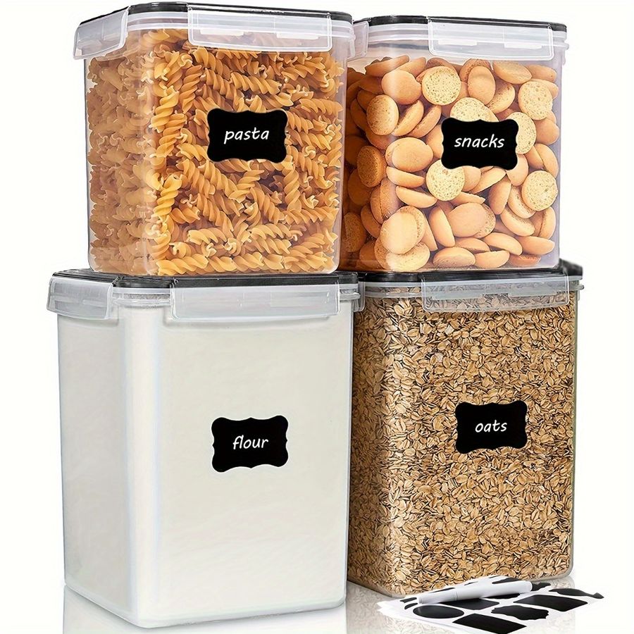 4pcs Refrigerator Storage Bins, Large Capacity Food Storage Containers, Bpa Free Airtight Food Storage Canisters For Flour, Sugar, Baking Supplies, With Labels, Kitchen Supplies | Today's Best Daily Deals | Temu added by Sarah Jackson