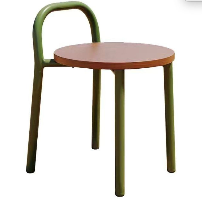 Modern Simple Style Tawny Lumber Round Pub Stool with Backrest and Foot Support, Green, Short Stool(18"H) added by Lindsay Medendorp