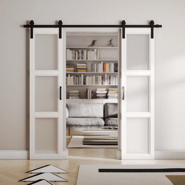 Double Door Sliding Glass Barn Door with Installation Hardware Kit added by HELEN SALGADO
