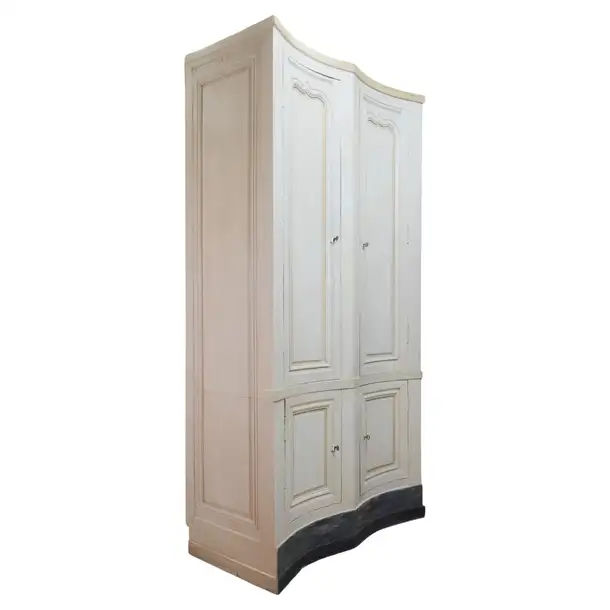 Tall French 19th Century serpentine painted Cupboard / Armoire added by Erin McElvany