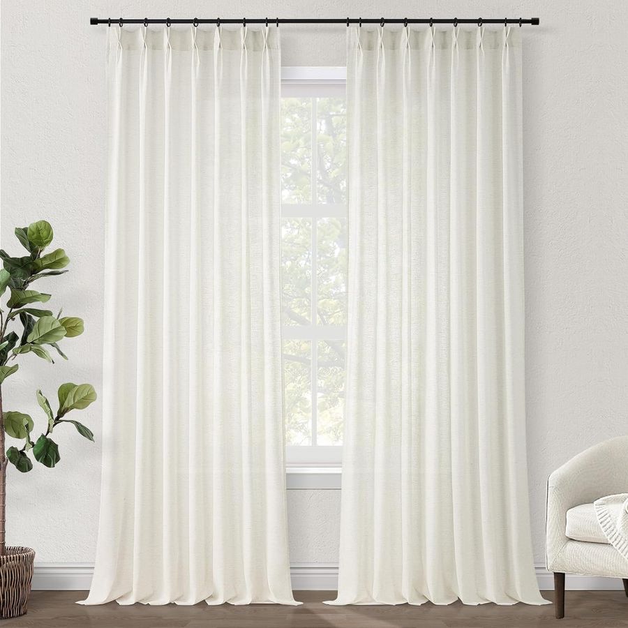 Natural Pinch Pleat Linen Curtains in Natural  40x96 added by Jawana Wilborn