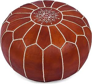 Marrakesh Gallery Genuine Leather Pouf Unstuffed - Moroccan Ottoman Footstool, Footrest Cover - Boho Decor - Bohemian Living Room, Bedroom, Kids Room, Gift & Wedding (Dark Brown) added by Shayna Hunt-Colon