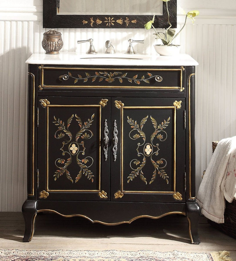 32" Bathroom Vanity, Hand-painted Floral Motif Decoroso  - Model # HF-2326 added by Lisa Wellens