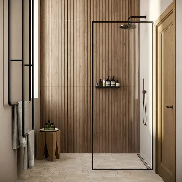 Nobu Ribbon Tan Brown 24x48 Wood Look Matte Fluted Porcelain Tile added by HELEN SALGADO