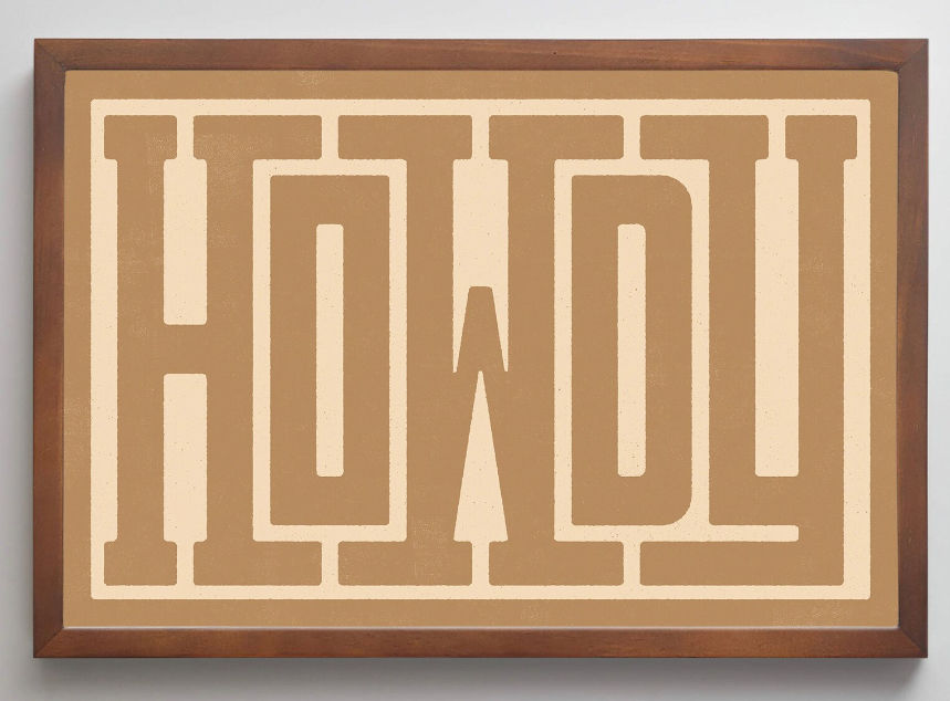 Howdy Typography Art Print Beige, Western Decor, Southwestern Wall Art, Modern Farmhouse, Cowboy Cowgirl Art, Type Design, Ranch Wall Decor added by Elevated by Elise LLC