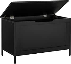 USIKEY Storage Chest, Wooden Toy Box with Safety Support Hinge, Toy Chest, Lift Top Entryway Storage Bench, Shoe Bench, Supports 220 lb, for Living Room, Bedroom, Entryway, Black added by Jaimie Johnson