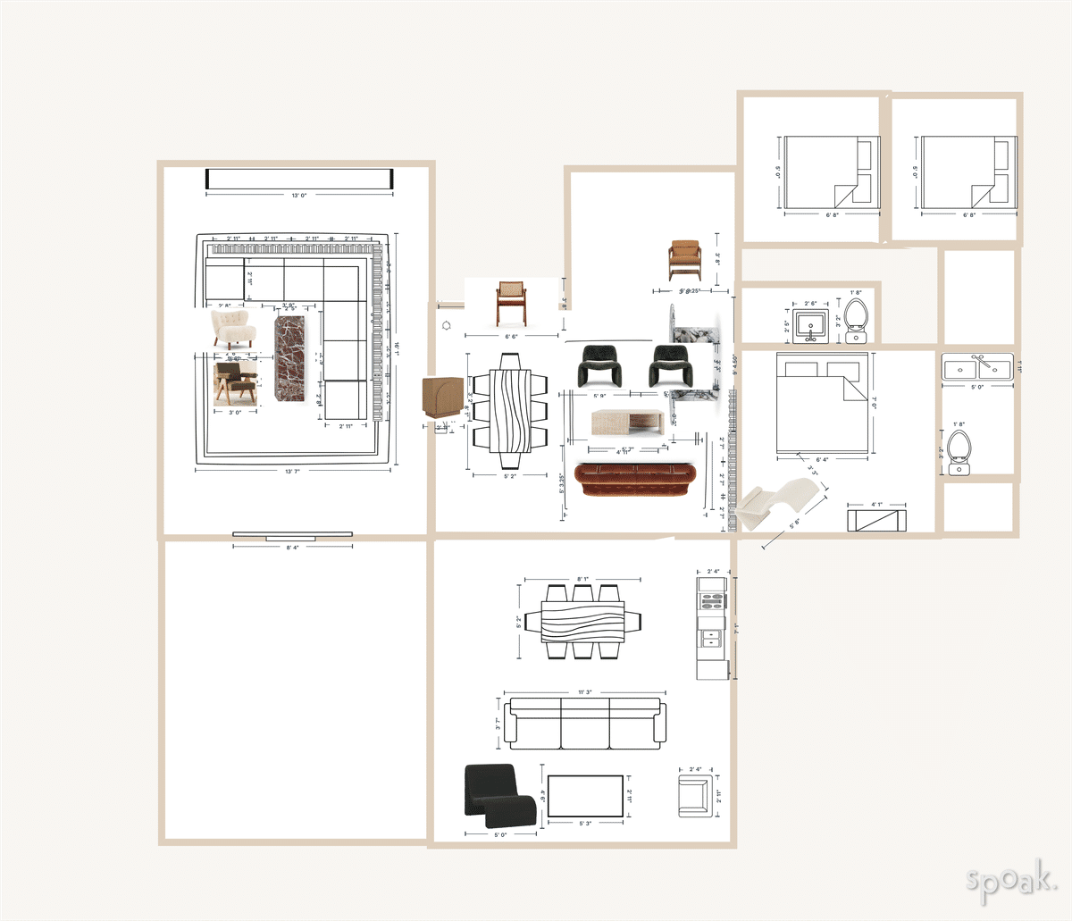 Dining Room Floor Plan designed by Marina Kaya