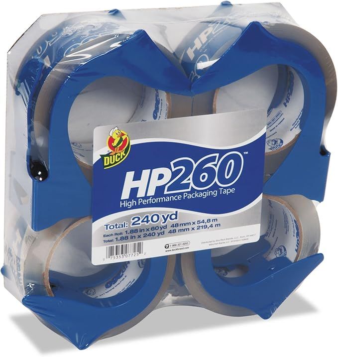 Duck Brand HP260 High Performance 3.1 Mil Packaging Tape, 1.88-Inch x 60 Yard Roll, Crystal Clear, 4 Rolls added by Rachel Fedorov