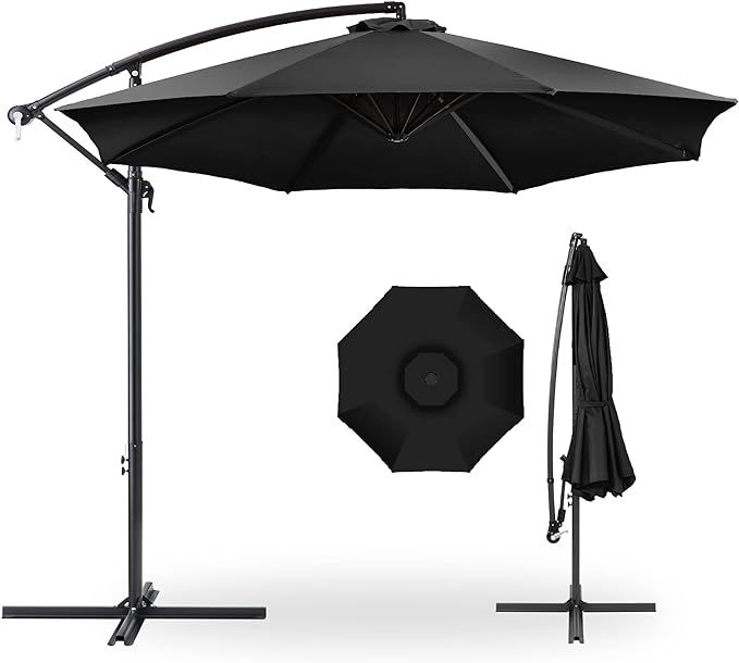 Best Choice Products 10ft Offset Hanging Market Patio Umbrella w/Easy Tilt Adjustment, Polyester Shade, 8 Ribs for Backyard, Poolside, Lawn and Garden added by Joyela Valentine