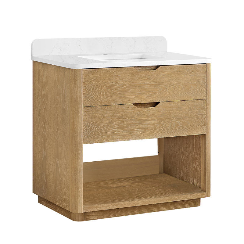 Harbin 36" Single Bath Vanity with White Grain Stone Top added by Victoria C
