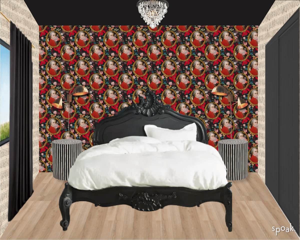 Red luxury primary bedroom ideas and inspo., image size:1200x960