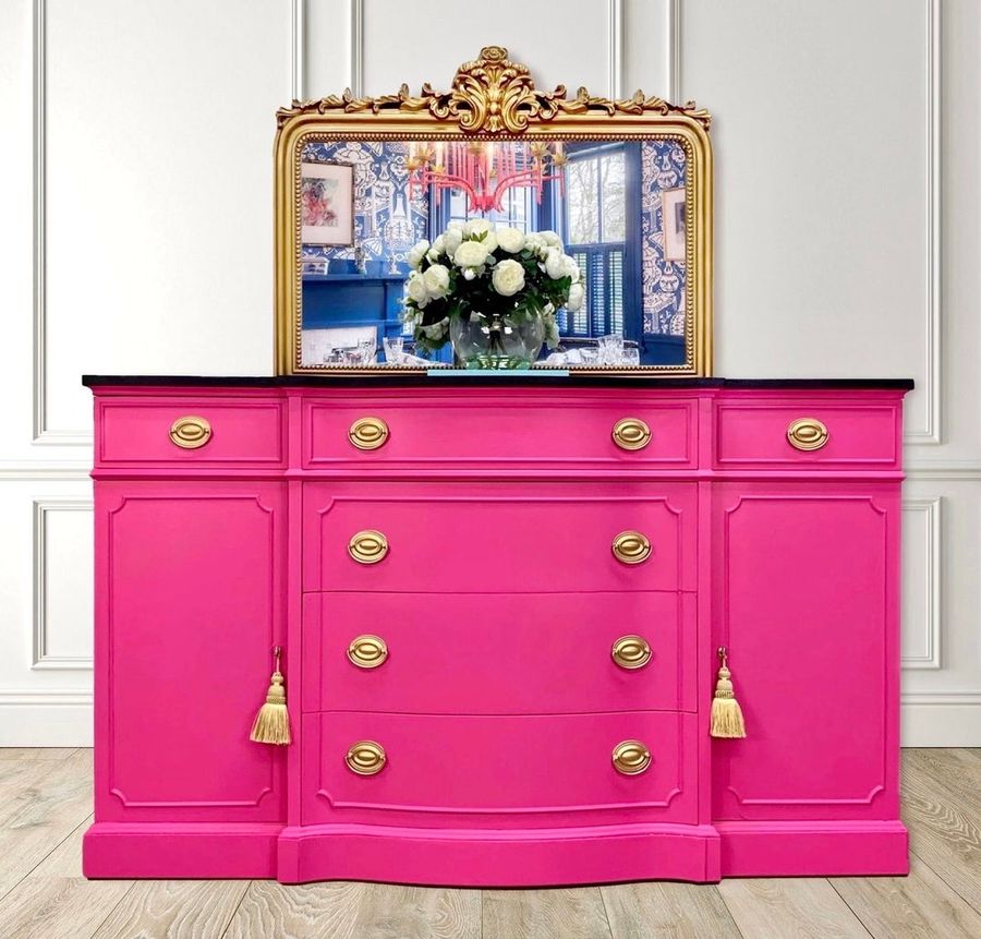 Fabulous Fuchsia Buffet Sideboard Server Antique Vintage - Etsy added by Theodora Blanchfield