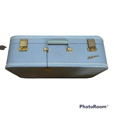 Vintage Lady Baltimore Luggage Hard Shell Blue Suitcase with 2 Original Keys  | eBay added by Jasmine Fitzgerald