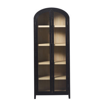Hokku Designs Ridunel Modern Arched Standard Bookcase with Glass Doors | Wayfair added by Ryan Dalgaard