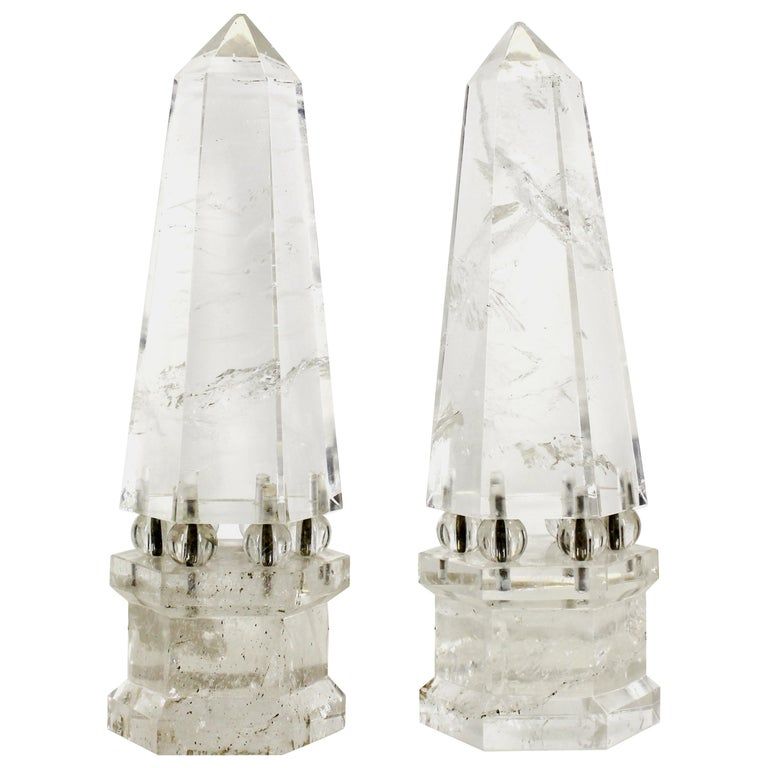 Continental Neoclassical Rock Crystal Obelisks on Rock Crystal Balls added by Hayley Andreesen