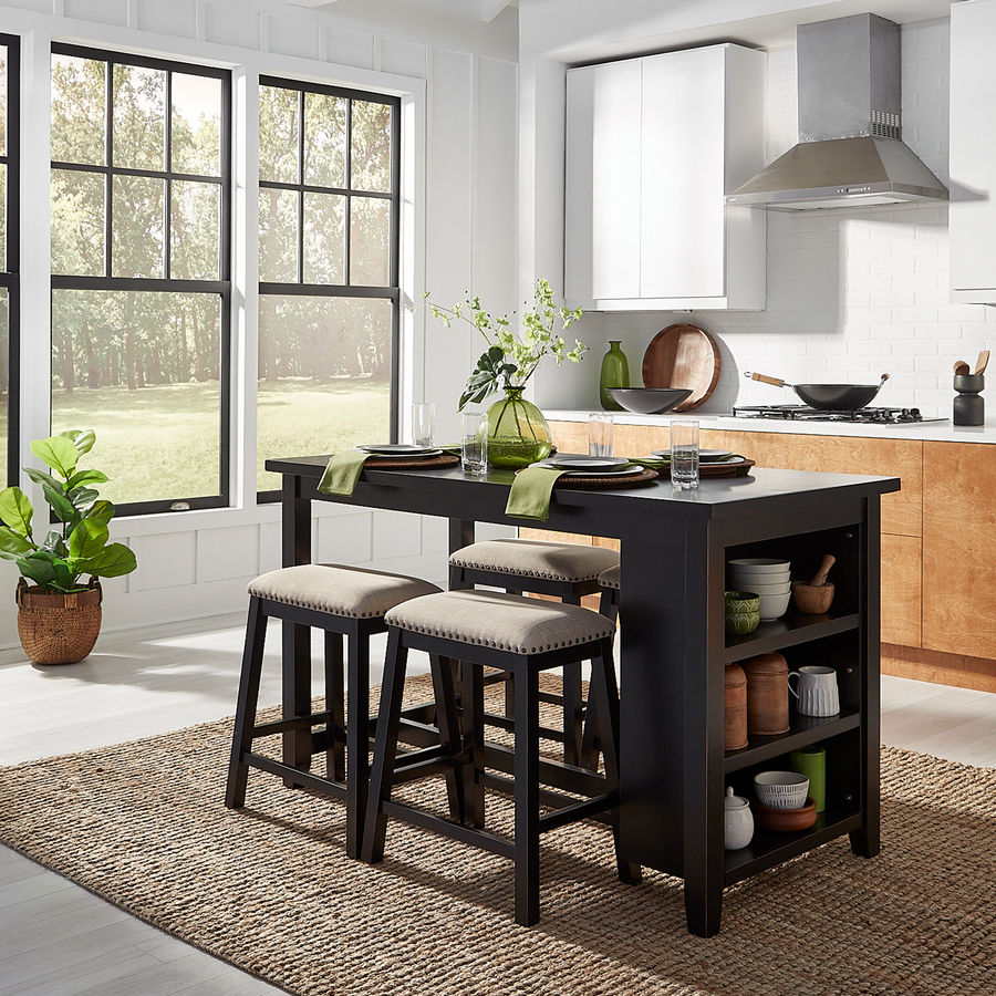 Three Posts Latour Counter Height Dining Set w/ Upholstered Seats & Reviews | Wayfair added by sallie tyler