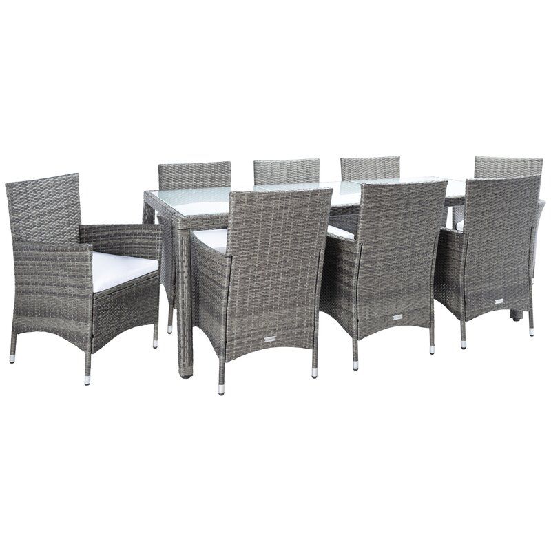 Hailee 8 - Person Rectangular Outdoor Dining Set with Cushions added by sallie tyler