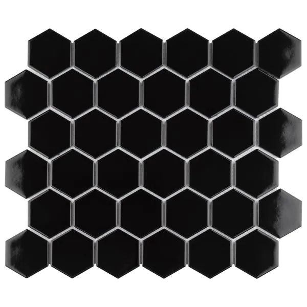 Merola Tile Metro 2" Hex Glossy Black added by Rose Jacobsen