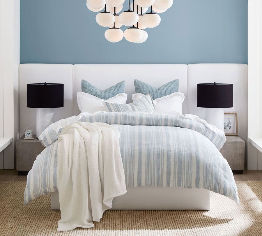 Hawthorn Striped Cotton Duvet Cover Chambray added by Emily Perdue