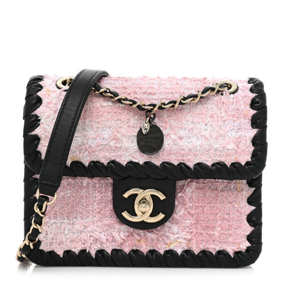 CHANEL Tweed Braided Calfskin Mini My Own Frame Flap Pink Black | FASHIONPHILE added by Carly Murphy