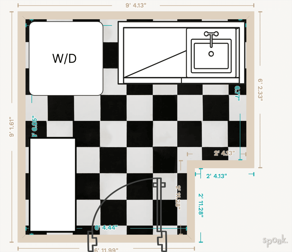 Bathroom Floor Plan designed by Juliette Klipper