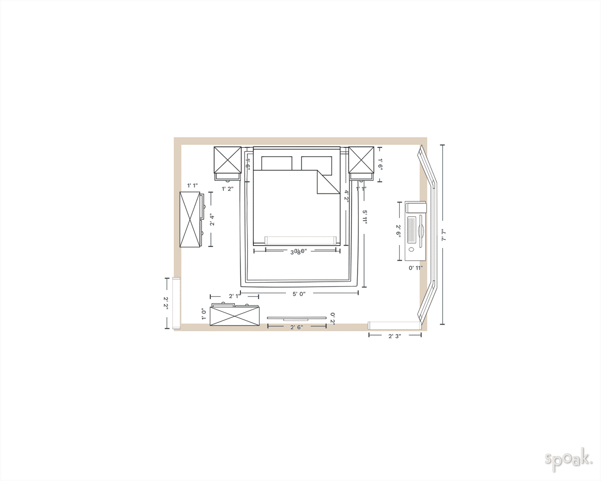 Bedroom Plan designed by Jessica Pittington