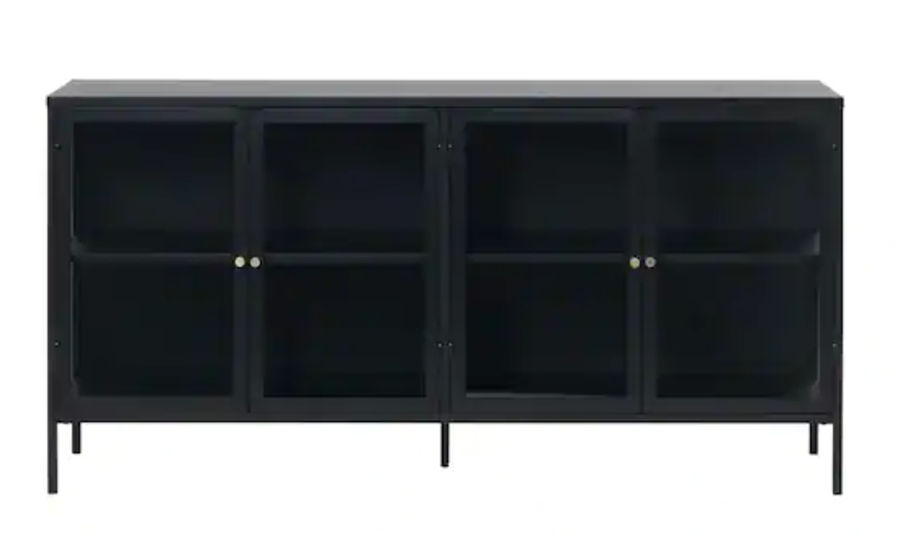 Maile 67 in. W x 15.75 in. D x 33.5 in. H Steel 4-Section Sideboard Glass-Door Cabinet added by Morgan Van Roekel