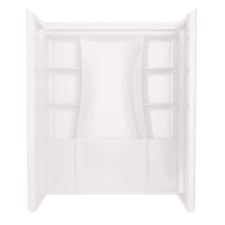 Delta Classic 500 60 in. W x 73.25 in. H x 30 in. D 3-Piece Direct-to-Stud Alcove Shower Surrounds in High Gloss White B12205-6030-WH - The Home Depot added by HELEN SALGADO
