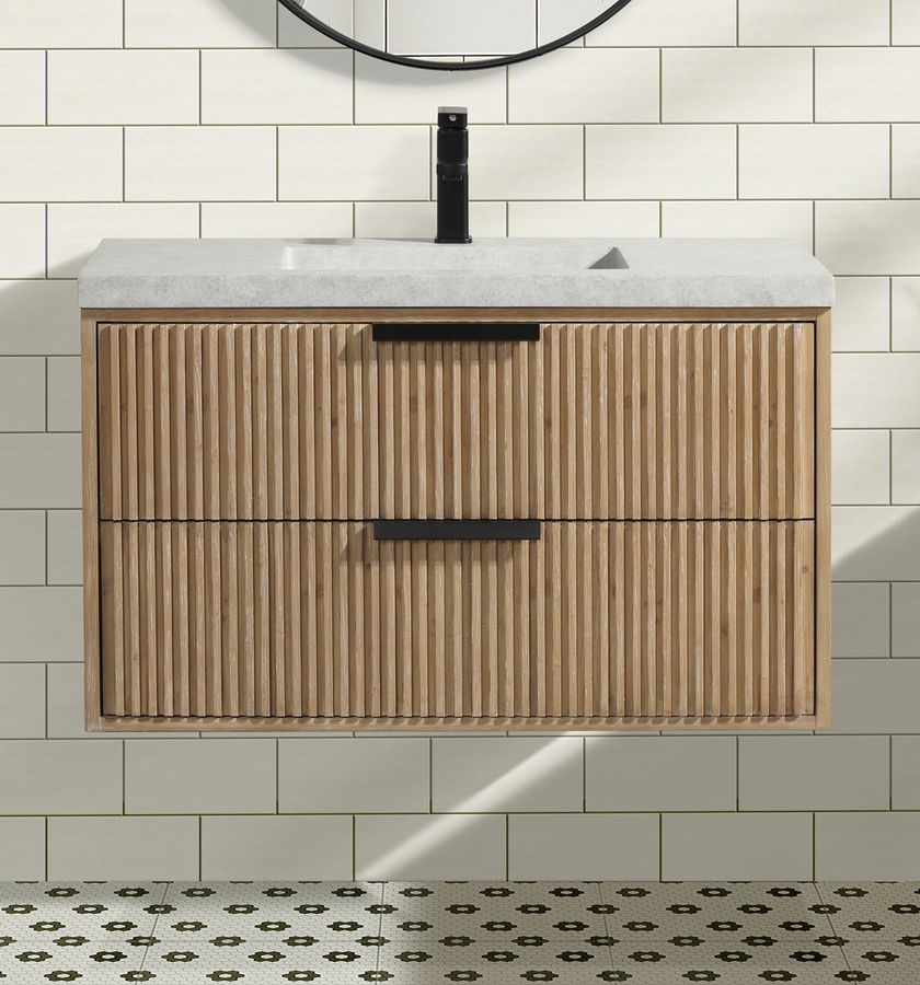 Wade Logan® Bastos 36'' Single Bathroom Vanity with Concrete Top & Reviews | Wayfair added by Miranda Dungan