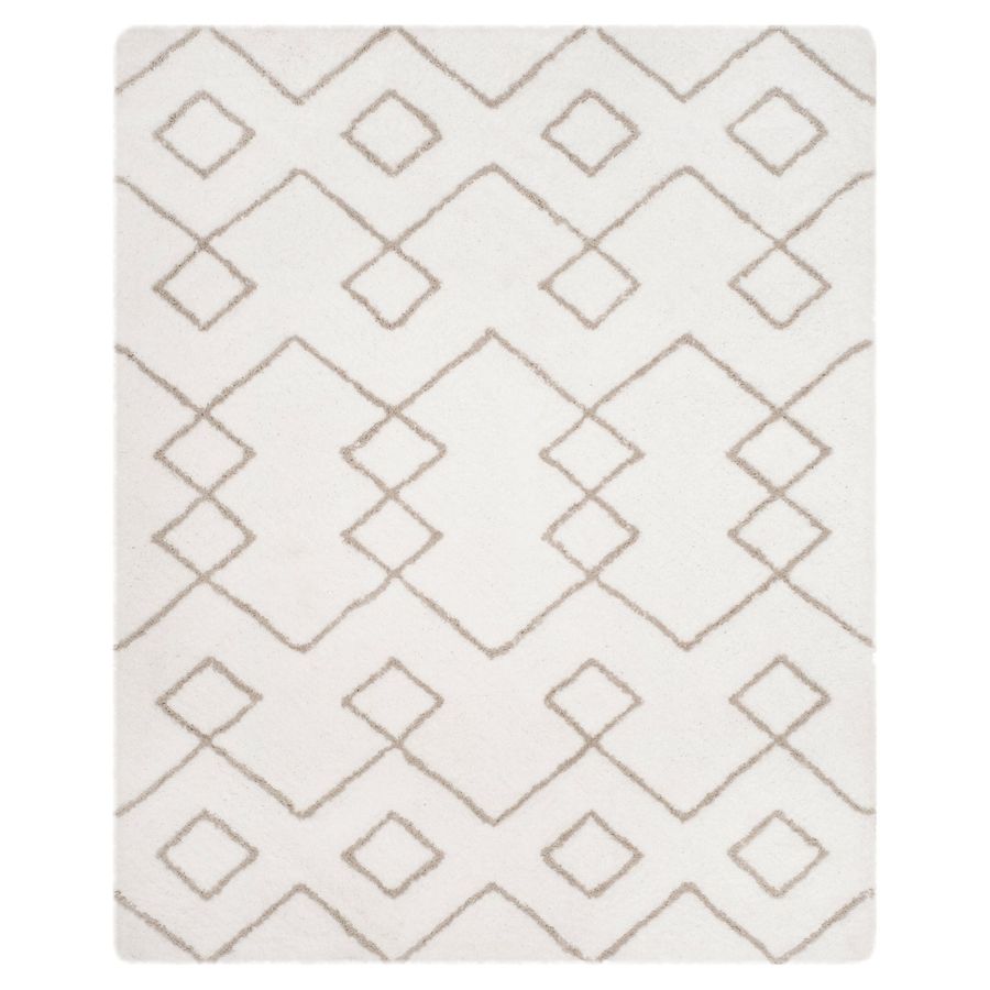 SAFAVIEH Toronto Isla Abstract Geometric Polyester Shag Area Rug, Ivory/Silver, 8' x 10' - Walmart.com added by Spoak Member