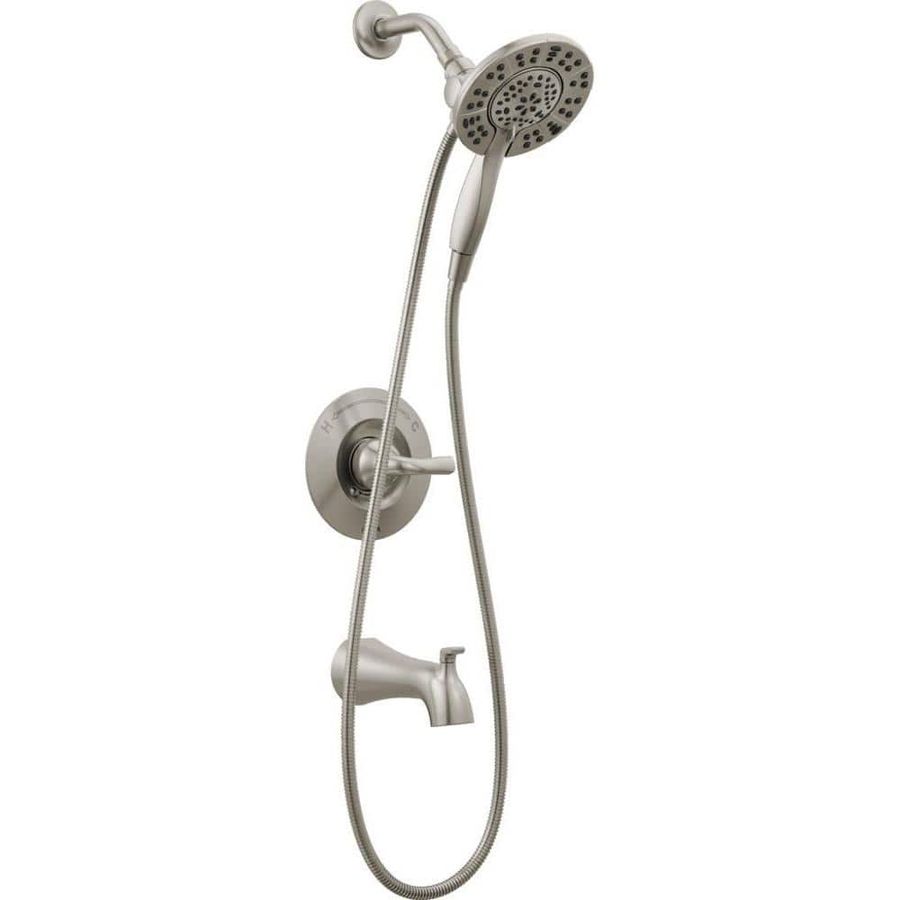 Delta Arvo In2ition Two-in-One Single-Handle 4-Spray Tub and Shower Faucet in Spotshield Brushed Nickel (Valve Included) 144840-SP-I - The Home Depot added by Madison Swenton