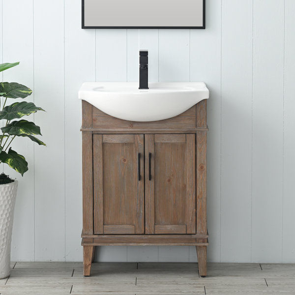 24'' Free Standing Single Bathroom Vanity with Porcelain Top added by Averyl Yaco