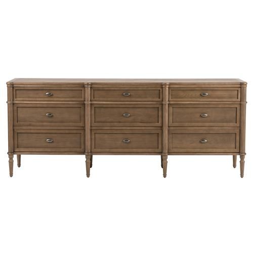 Tacorey Rustic Lodge Brown Solid Oak Wood 9 Drawer Dresser added by Kate McKay Designs
