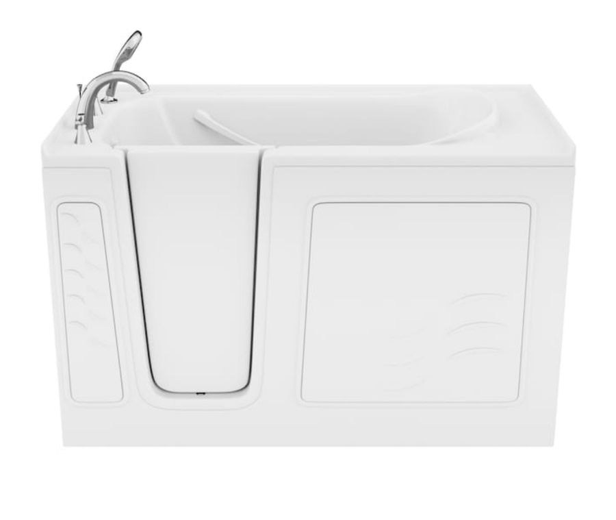 60-in x 30-in White Gelcoat/Fiberglass Walk-In Soaking Bathtub with Faucet, Hand Shower and Drain (Left Drain) added by Allison Goodhart
