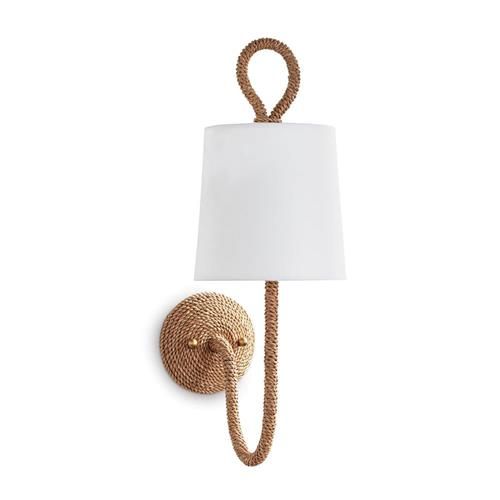 Open Box Regina Andrew Coastal Living Bimini Brown Rattan Shaded Armed Sconce added by Kate McKay Designs