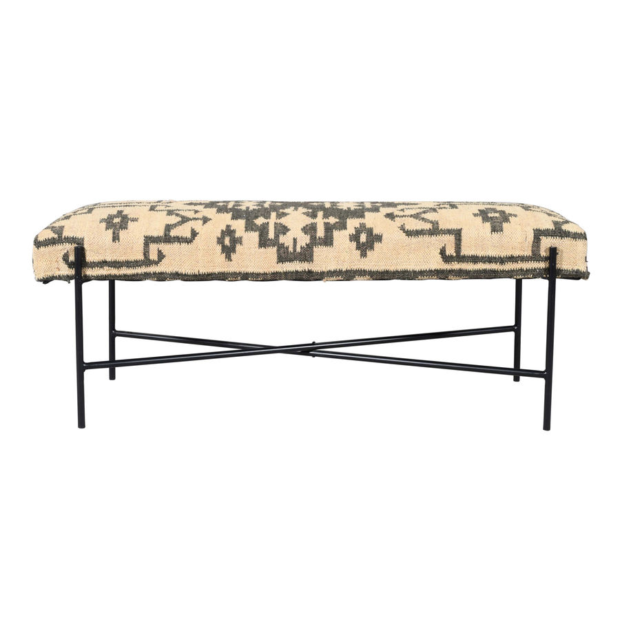  Nantes Black Metal And Jute Geo Upholstered Bench added by Melanie Korn