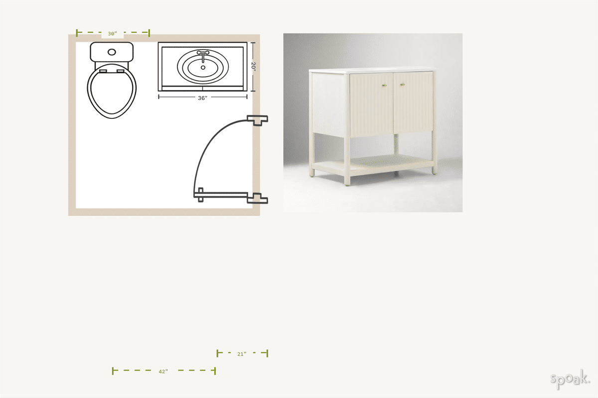 Half Bathroom Floor Plan designed by Jenni Winter