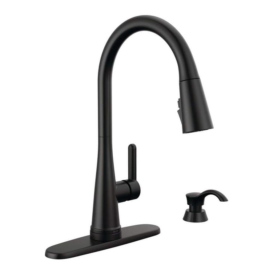 Delta Greydon Single-Handle Pull Down Sprayer Kitchen Faucet with Touch2O and ShieldSpray Technology in Matte Black 19826TZ-BLSD-DST - The Home Depot added by Jenna Quinones