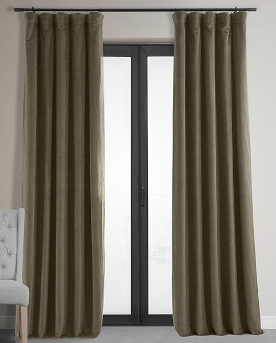 HPD Half Price Drapes Signature Blackout Velvet Curtains 96 Inches Long Heat & Full Light Blocking Blackout Curtain for Bedroom added by Morgan Van Roekel