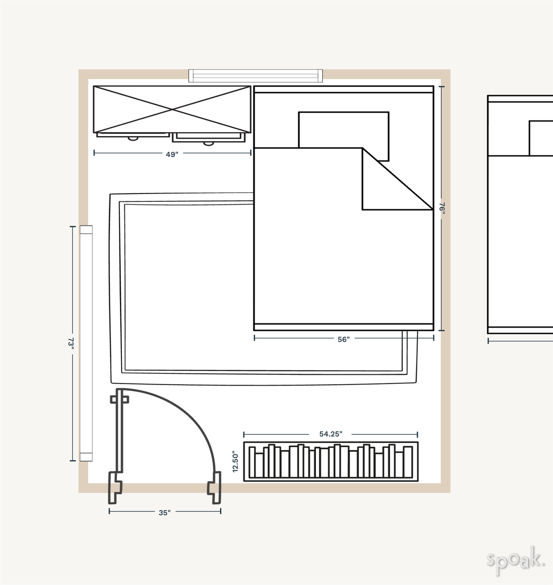 Bedroom Layout designed by Carter Feldhoff
