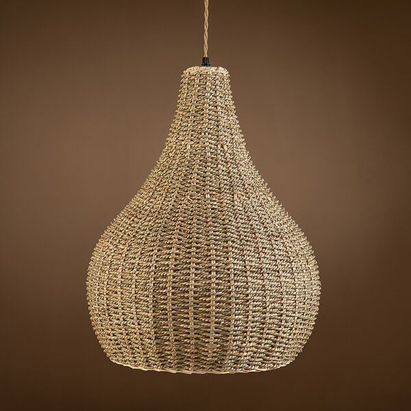AlmedaCheatham Natural Seagrass Teardrop Rustic Pendant Light added by erika grossman