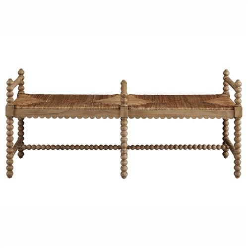Meilani Coastal Country Brown Woven Seat Mahogany Wood Frame Long Entryway Bench added by MK Alderman