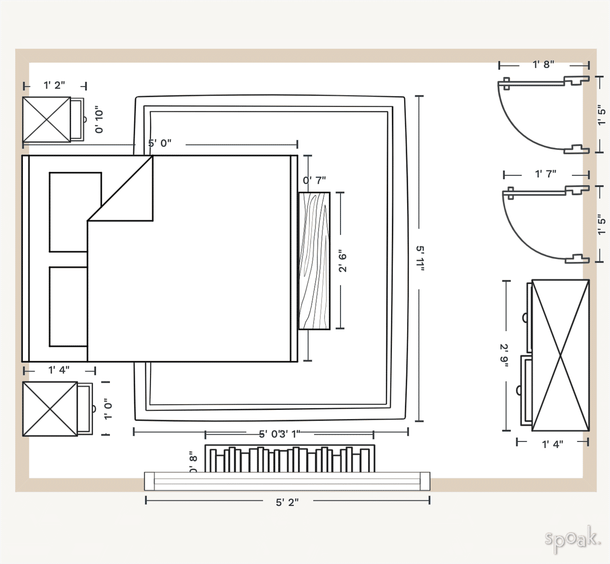 Bedroom Plan designed by Savanah Perrini