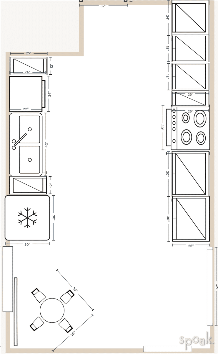 Kitchen Floor Plan designed by Ryan Brittell