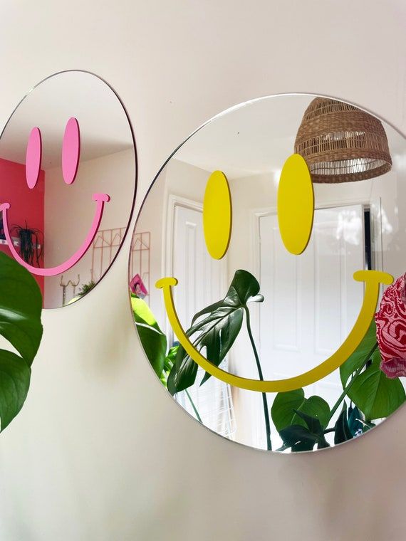 Smiley Mirror LOTS OF COLOURS - Etsy added by Spoak Member