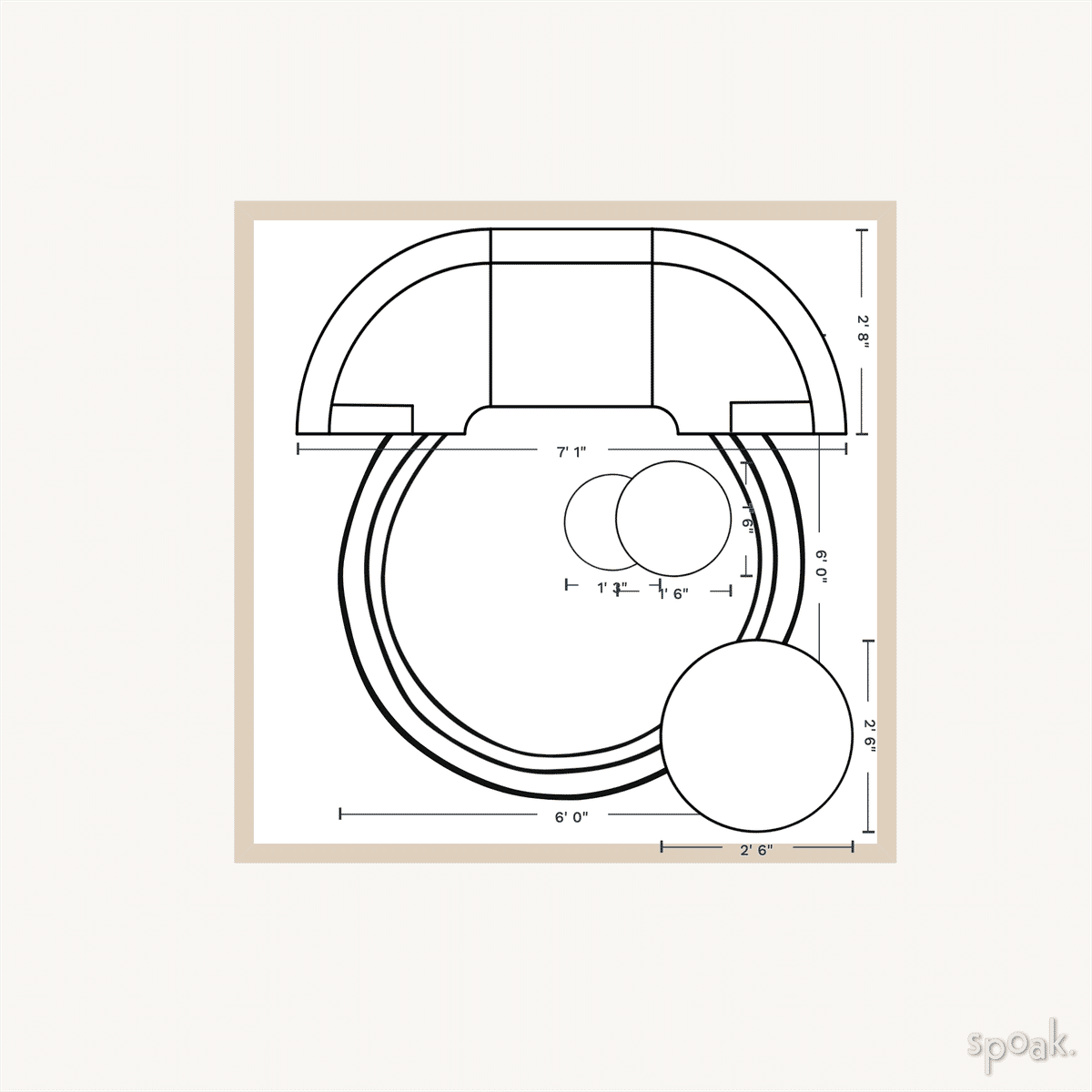 Square Family Room Layout designed by Madelynn Furlong