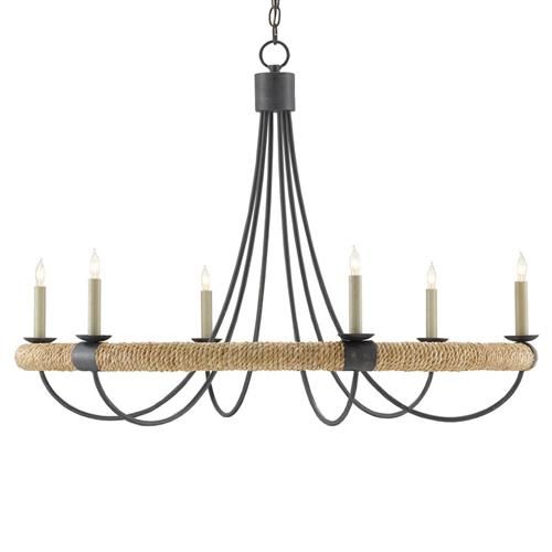 Erik French Country Black Iron Brown Abaca Rope Chandelier added by Meghan Knight